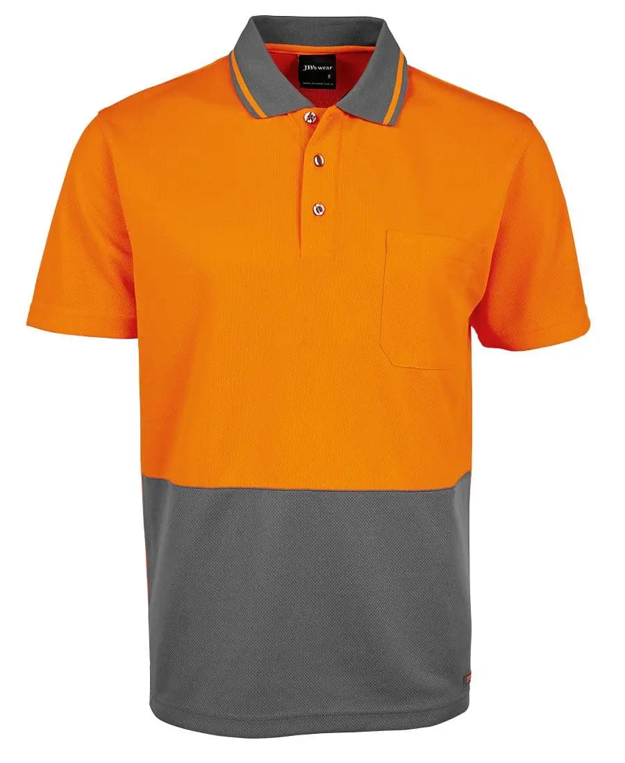 JB'S Workwear Adults Hi-Vis Non-Cuff Traditional Polo Shirt 6HVNC Jb's Wear